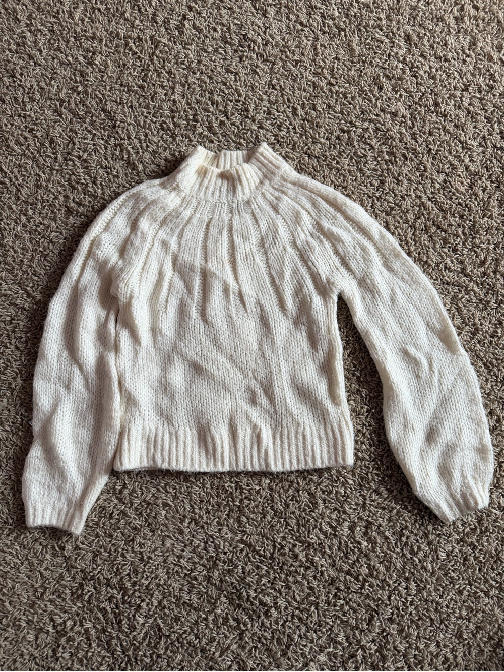 Abercrombie & Fitch Women’s Cream Chunky Knit Mock Neck Sweater XS